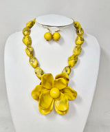 Wholesale Fashion Statement Flower Necklace/Earring Set #JN11413 (PC)