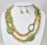 Fashion Double Strand Beaded Necklace Set #JN11427 - Multiple Colors (PC)