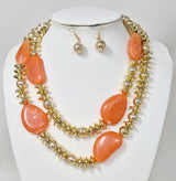 Fashion Double Strand Beaded Necklace Set #JN11427 - Multiple Colors (PC)