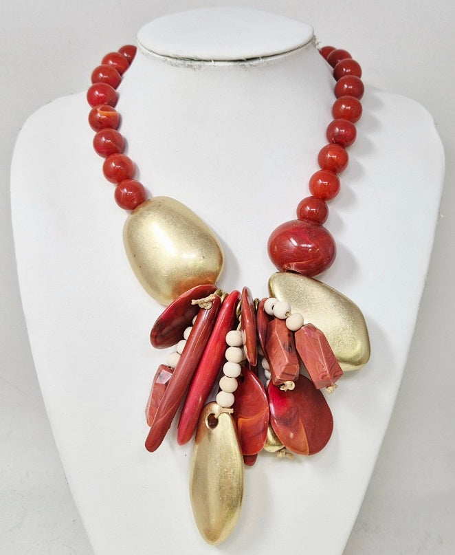 Fashion Cluster Statement Necklace #JN11457 - Multiple Colors (PC)