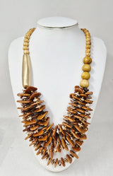 Fashion Wood Bead Statement Necklace #JN11479 - Multiple Colors (PC)