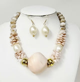 Fashion Beaded Statement Necklace Set #JN11501 - Multiple Colors (PC)
