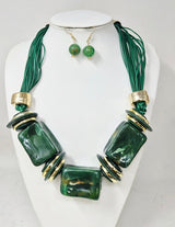 Fashion Marble Bead Necklace Set #JN11504 - Multiple Colors (PC)
