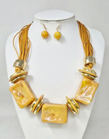 Fashion Marble Bead Necklace Set #JN11504 - Multiple Colors (PC)