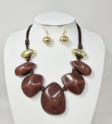 Fashion Large Bead Necklace Set #JN11506 - Multiple Colors (PC)