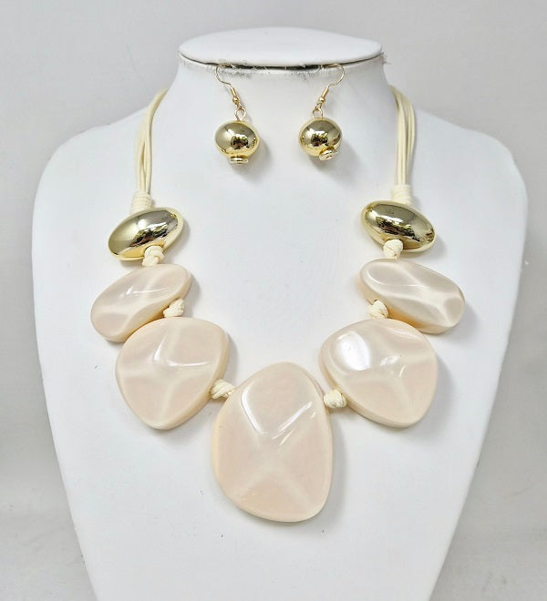 Fashion Large Bead Necklace Set #JN11506 - Multiple Colors (PC)