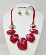 Fashion Large Bead Necklace Set #JN11506 - Multiple Colors (PC)