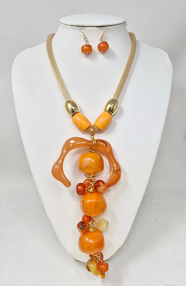 Fashion Pendant Necklace Set #JN11514 - Multiple Colors (PC)