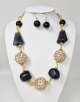 Fashion Bling Bead Necklace Set #JN11516 - Multiple Colors (PC)