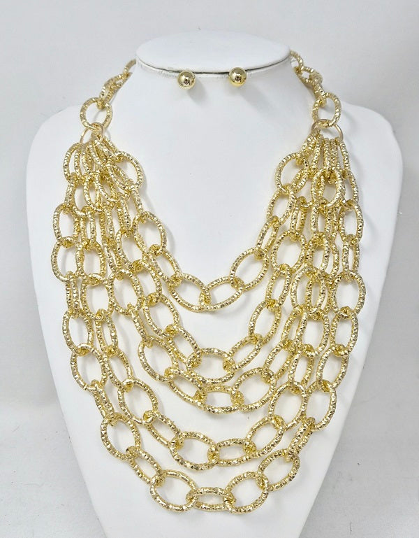 Fashion Layered Chain Necklace Set #JN11528 - Multiple Colors (PC)