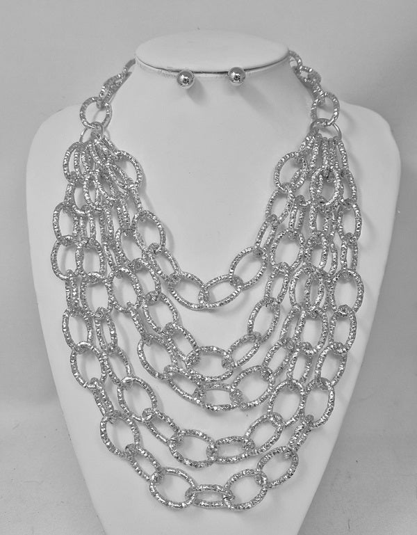 Fashion Layered Chain Necklace Set #JN11528 - Multiple Colors (PC)