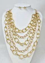 Fashion Layered Chain Necklace #JN11529 - Multiple Colors (PC)