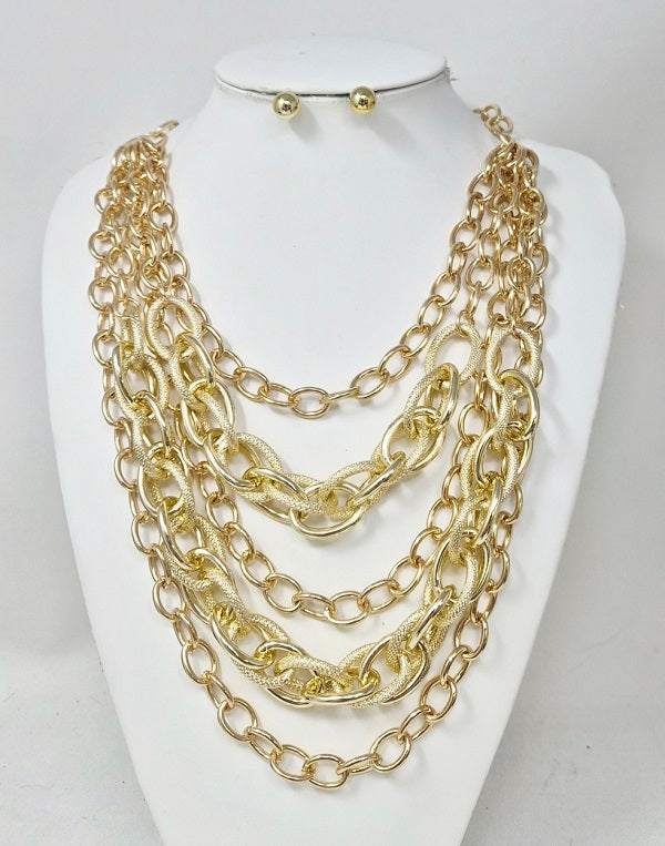 Fashion Mixed Layer Chain Necklace Set #JN11535 - Multiple Colors (PC)