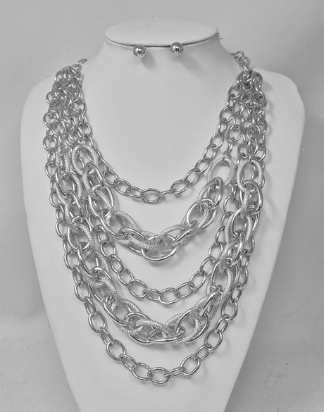 Fashion Mixed Layer Chain Necklace Set #JN11535 - Multiple Colors (PC)