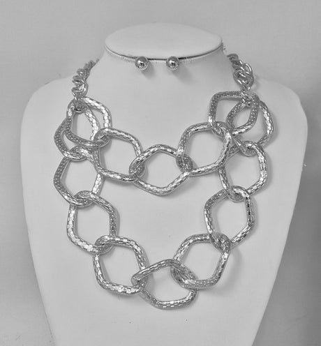 Fashion Chain Link Necklace Set #JN11554 - Multiple Colors (PC)