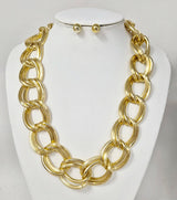 Fashion Bold Chain Link Necklace Set #JN11558 - Multiple Colors (PC)