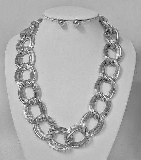 Fashion Bold Chain Link Necklace Set #JN11558 - Multiple Colors (PC)