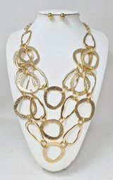 Fashion Geometric Link Layered Necklace Set #JN11560 - Multiple Colors (PC)