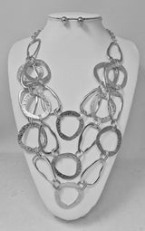 Fashion Geometric Link Layered Necklace Set #JN11560 - Multiple Colors (PC)