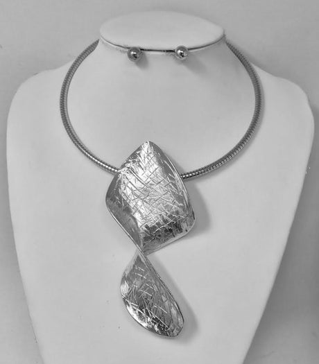 Fashion Abstract Pendant Necklace Set #JN11562 - Multiple Colors (PC)