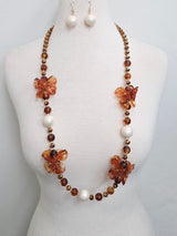 Fashion Floral Beaded Necklace Set #JN11673 - Multiple Colors (PC)