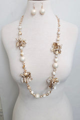 Fashion Floral Beaded Necklace Set #JN11673 - Multiple Colors (PC)
