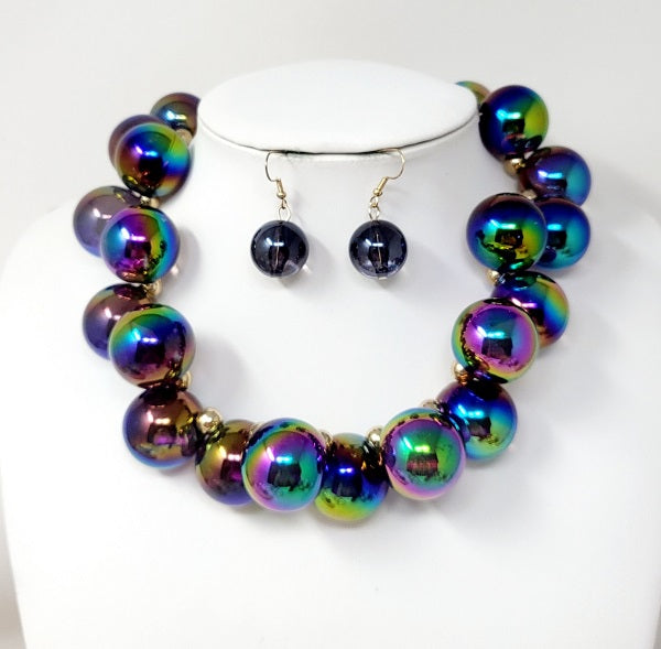 Fashion Bubble Gum Necklace Set #JN20060 - Multiple Colors (PC)