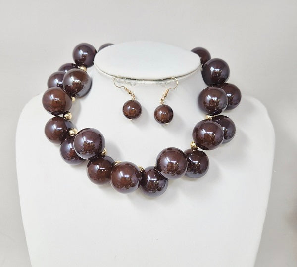 Fashion Bubble Gum Necklace Set #JN20060 - Multiple Colors (PC)