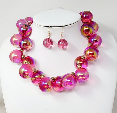Fashion Bubble Gum Necklace Set #JN20060 - Multiple Colors (PC)