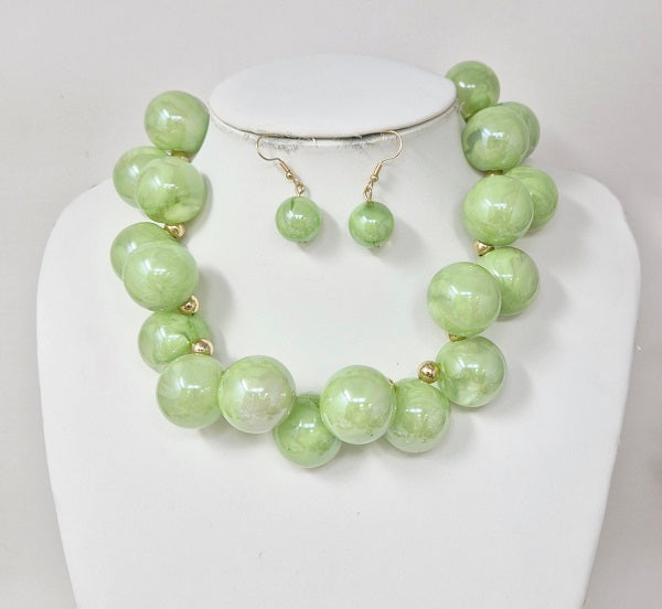 Fashion Bubble Gum Necklace Set #JN20060 - Multiple Colors (PC)