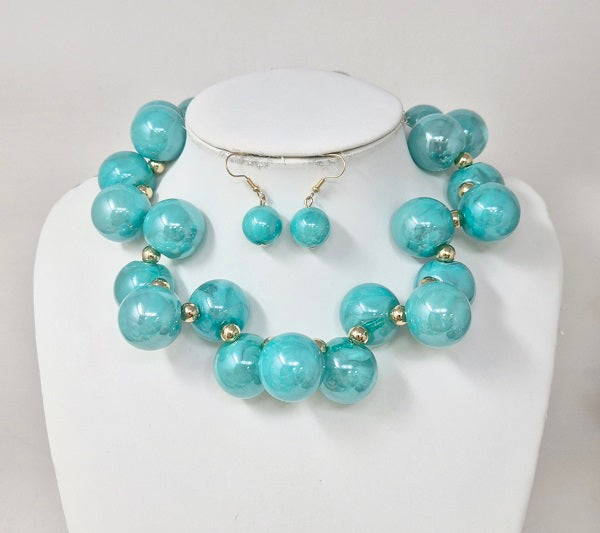 Fashion Bubble Gum Necklace Set #JN20060 - Multiple Colors (PC)