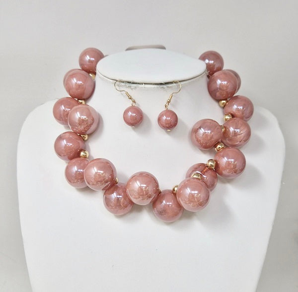 Fashion Bubble Gum Necklace Set #JN20060 - Multiple Colors (PC)