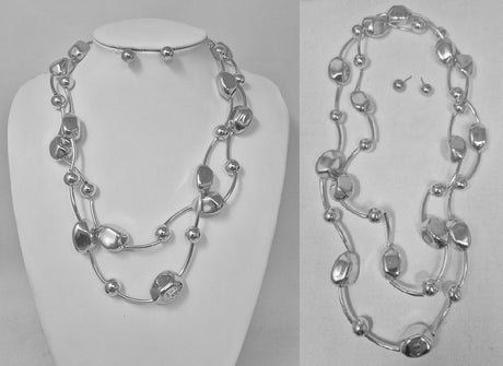Fashion Large Bead Necklace Set #JN20062 - Multiple Colors (PC)