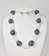 Fashion Iridescent Bead & Tube Necklace Set #JN20065 - Multiple Colors (PC)