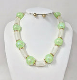 Fashion Iridescent Bead & Tube Necklace Set #JN20065 - Multiple Colors (PC)