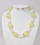 Fashion Iridescent Bead & Tube Necklace Set #JN20065 - Multiple Colors (PC)