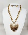 Fashion Heart Necklace Set #JN30138G - Gold (PC)