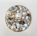 Wholesale Fashion Statement Rhinestone/Pearl Broach #JP10016GBR (PC)