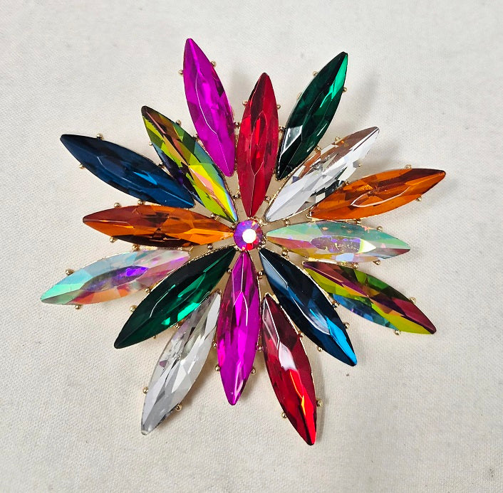 Fashion Crystal Flower Brooch #JP10021 - Multiple Colors (PC)