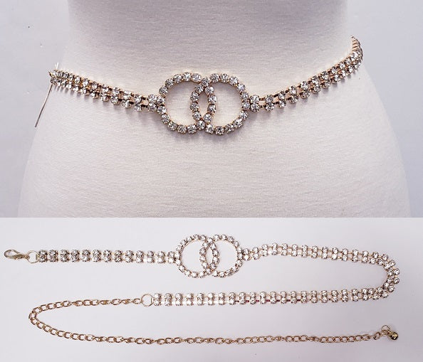 Fashion Double Link Stone Belt #JT11026 - Multiple Colors (PC)