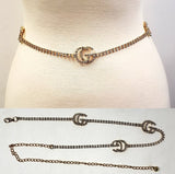 Fashion Triple G Stone Chain Belt #JT11068 - Multiple Colors (PC)