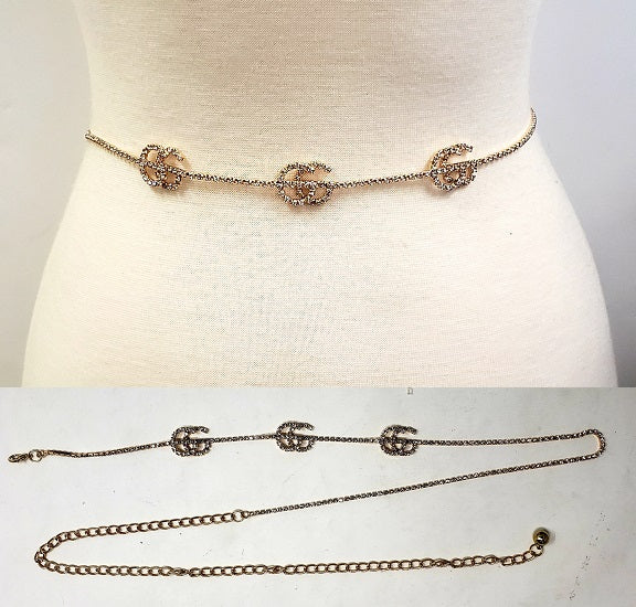 Fashion Rhinestone "G" Belt #JT11103 - Multiple Colors (PC)