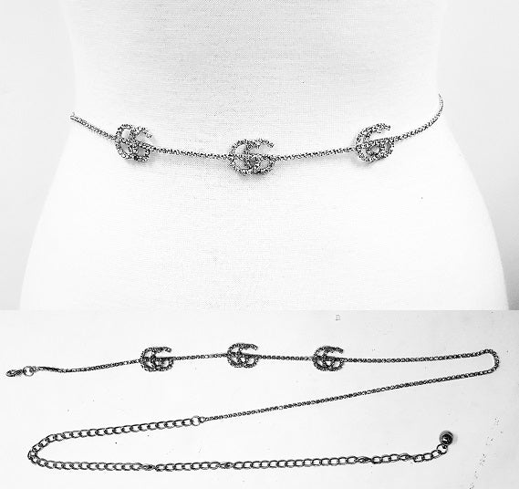 Fashion Rhinestone "G" Belt #JT11103 - Multiple Colors (PC)