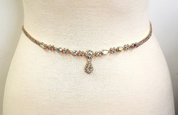 Fashion Crystal Teardrop Chain Belt #JT11106GAB (PC)