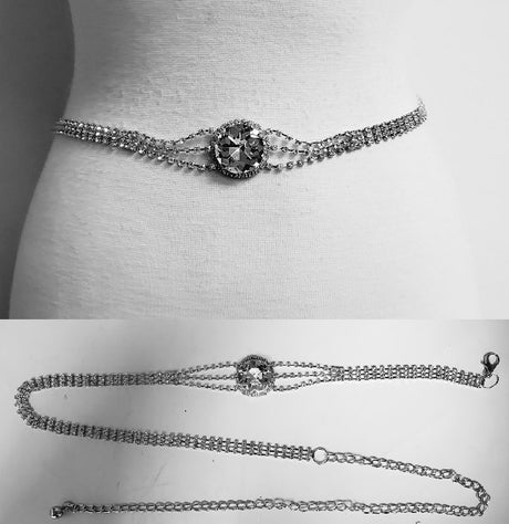 Fashion Rhinestone Double-Strand Chain Belt #JT11160 - Multiple Colors (PC)