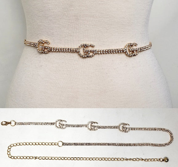 Fashion Small "G" Rhinestone Belt #JT11224 - Multiple Colors (PC)