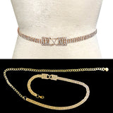Fashion Rhinestone Buckle Chain Belt #JT11285 - Multiple Colors (PC)