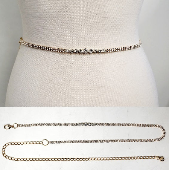 Fashion Crystal Waist Chain Belt #JT11291 - Multiple Colors (PC)