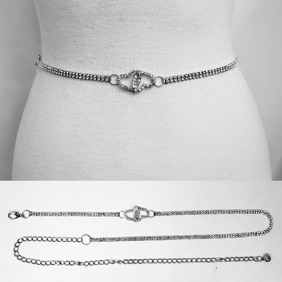 Fashion Double Open Heart Chain Belt #JT11297R (PC)