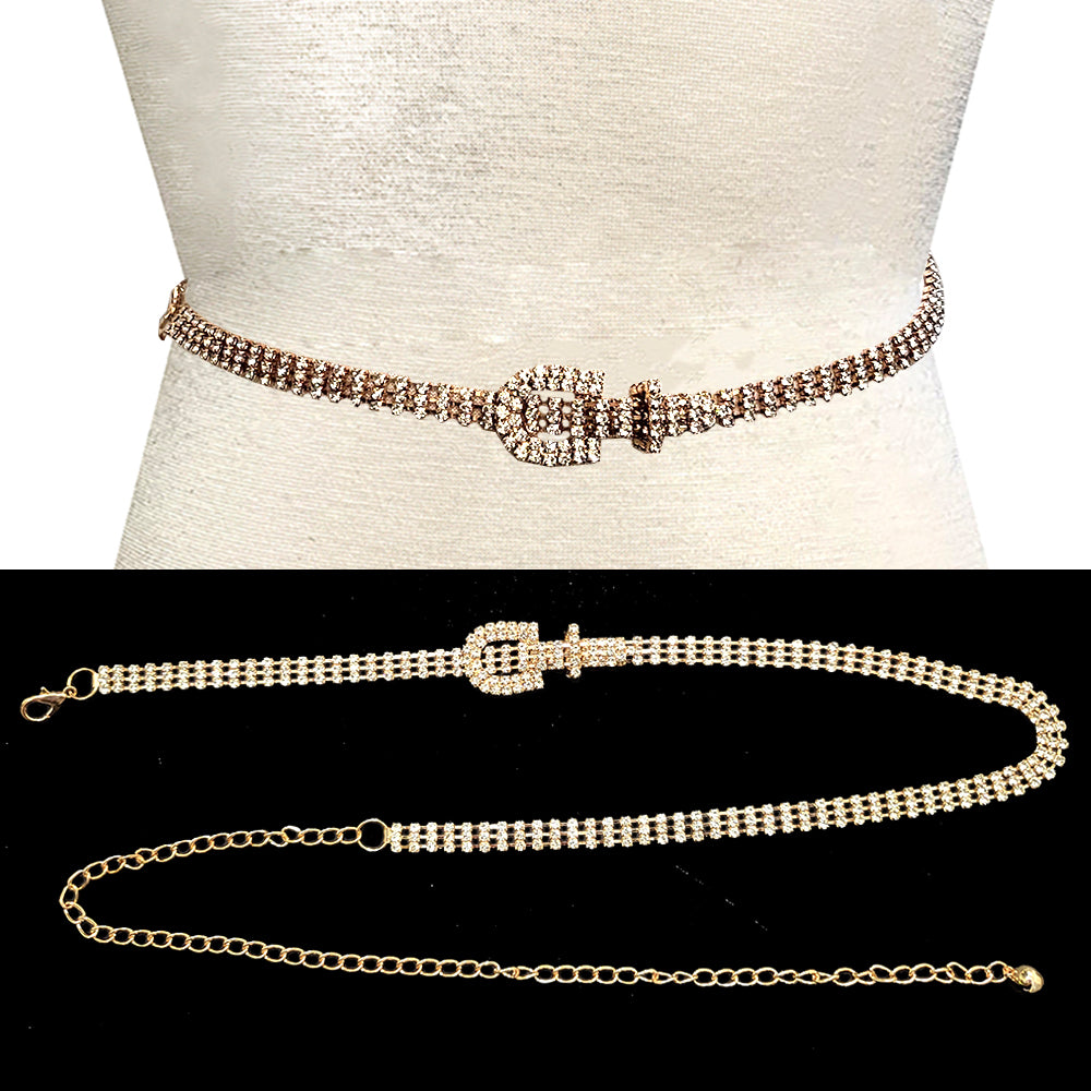 Fashion Rhinestone Waist Chain Belt #JT11305 - Multiple Colors (PC)